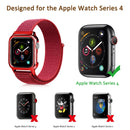 Simple Fashion Nylon Watch Band with Frame for Apple Watch Series 5 & 4 40mm(Red)