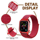 Simple Fashion Nylon Watch Band with Frame for Apple Watch Series 5 & 4 40mm(Red)