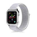 Simple Fashion Nylon Watch Band with Frame for Apple Watch Series 5 & 4 40mm(Reflective white)