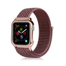 Simple Fashion Nylon Watch Band with Frame for Apple Watch Series 5 & 4 40mm(Brown)
