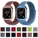 Simple Fashion Nylon Watch Band with Frame for Apple Watch Series 5 & 4 40mm(Reflective Black)