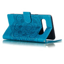 Mandala Embossing Pattern Horizontal Flip Leather Case for Samsung Galaxy S10 5G, with Holder & Card Slots & Wallet & Photo Frame & Lanyard(Blue)