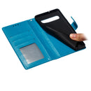 Mandala Embossing Pattern Horizontal Flip Leather Case for Samsung Galaxy S10 5G, with Holder & Card Slots & Wallet & Photo Frame & Lanyard(Blue)