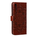 Mandala Embossing Pattern Horizontal Flip Leather Case for Samsung Galaxy A70, with Holder & Card Slots & Wallet & Photo Frame & Lanyard(Brown)