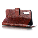 Mandala Embossing Pattern Horizontal Flip Leather Case for Samsung Galaxy A70, with Holder & Card Slots & Wallet & Photo Frame & Lanyard(Brown)