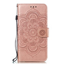 Mandala Embossing Pattern Horizontal Flip Leather Case for Galaxy A20e, with Holder & Card Slots & Wallet & Photo Frame & Lanyard(Rose Gold)