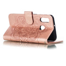 Mandala Embossing Pattern Horizontal Flip Leather Case for Galaxy A20e, with Holder & Card Slots & Wallet & Photo Frame & Lanyard(Rose Gold)