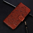 Mandala Embossing Pattern Horizontal Flip Leather Case for Galaxy A20e, with Holder & Card Slots & Wallet & Photo Frame & Lanyard(Brown)
