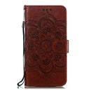 Mandala Embossing Pattern Horizontal Flip Leather Case for Galaxy A20e, with Holder & Card Slots & Wallet & Photo Frame & Lanyard(Brown)