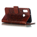 Mandala Embossing Pattern Horizontal Flip Leather Case for Galaxy A20e, with Holder & Card Slots & Wallet & Photo Frame & Lanyard(Brown)