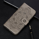 Mandala Embossing Pattern Horizontal Flip Leather Case for Galaxy A20e, with Holder & Card Slots & Wallet & Photo Frame & Lanyard(Gray)