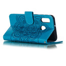 Mandala Embossing Pattern Horizontal Flip Leather Case for Galaxy A20e, with Holder & Card Slots & Wallet & Photo Frame & Lanyard(Blue)