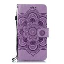 Mandala Embossing Pattern Horizontal Flip Leather Case for Galaxy A20e, with Holder & Card Slots & Wallet & Photo Frame & Lanyard(Purple)