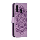 Mandala Embossing Pattern Horizontal Flip Leather Case for Galaxy A20e, with Holder & Card Slots & Wallet & Photo Frame & Lanyard(Purple)