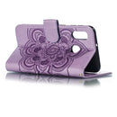 Mandala Embossing Pattern Horizontal Flip Leather Case for Galaxy A20e, with Holder & Card Slots & Wallet & Photo Frame & Lanyard(Purple)