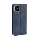 Magnetic Buckle Retro Crazy Horse Texture Horizontal Flip Leather Case for Apple iPhone 11 6.1 inch, with Holder & Card Slots & Photo Frame(Blue)