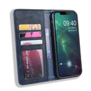 Magnetic Buckle Retro Crazy Horse Texture Horizontal Flip Leather Case for Apple iPhone 11 6.1 inch, with Holder & Card Slots & Photo Frame(Blue)
