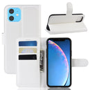 Litchi Texture Horizontal Flip Leather Case for iPhone 11, with Wallet & Holder & Card Slots(white)