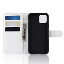 Litchi Texture Horizontal Flip Leather Case for iPhone 11, with Wallet & Holder & Card Slots(white)