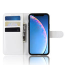 Litchi Texture Horizontal Flip Leather Case for iPhone 11, with Wallet & Holder & Card Slots(white)
