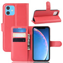 Litchi Texture Horizontal Flip Leather Case for iPhone 11, with Wallet & Holder & Card Slots(red)