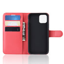 Litchi Texture Horizontal Flip Leather Case for iPhone 11, with Wallet & Holder & Card Slots(red)