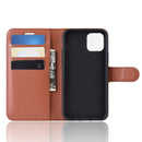 Litchi Texture Horizontal Flip Leather Case for iPhone 11, with Wallet & Holder & Card Slots(Brown)