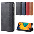 Magnetic Buckle Retro Crazy Horse Texture Horizontal Flip Leather Case for Galaxy A20e, with Holder & Card Slots & Photo Frame(Black)