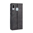 Magnetic Buckle Retro Crazy Horse Texture Horizontal Flip Leather Case for Galaxy A20e, with Holder & Card Slots & Photo Frame(Black)