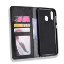 Magnetic Buckle Retro Crazy Horse Texture Horizontal Flip Leather Case for Galaxy A20e, with Holder & Card Slots & Photo Frame(Black)