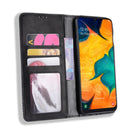 Magnetic Buckle Retro Crazy Horse Texture Horizontal Flip Leather Case for Galaxy A20e, with Holder & Card Slots & Photo Frame(Black)