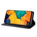 Magnetic Buckle Retro Crazy Horse Texture Horizontal Flip Leather Case for Galaxy A20e, with Holder & Card Slots & Photo Frame(Black)