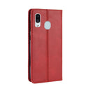 Magnetic Buckle Retro Crazy Horse Texture Horizontal Flip Leather Case for Galaxy A20e, with Holder & Card Slots & Photo Frame(Red)