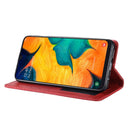 Magnetic Buckle Retro Crazy Horse Texture Horizontal Flip Leather Case for Galaxy A20e, with Holder & Card Slots & Photo Frame(Red)
