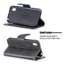 Retro Lambskin Texture Pure Color Horizontal Flip PU Leather Case for Huawei Y5 2019 & Honor 8s, with Holder & Card Slots & Wallet & Lanyard(Black)