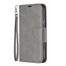 Retro Lambskin Texture Pure Color Horizontal Flip PU Leather Case for Huawei Y5 2019 & Honor 8s, with Holder & Card Slots & Wallet & Lanyard(Grey)