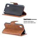 Retro Lambskin Texture Pure Color Horizontal Flip PU Leather Case for Huawei Y5 2019 & Honor 8s, with Holder & Card Slots & Wallet & Lanyard(Brown)