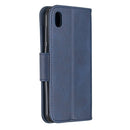 Retro Lambskin Texture Pure Color Horizontal Flip PU Leather Case for Huawei Y5 2019 & Honor 8s, with Holder & Card Slots & Wallet & Lanyard(Blue)