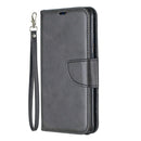 Retro Lambskin Texture Pure Color Horizontal Flip PU Leather Case for for Huawei Y6 2019 & Y6 Pro 2019, with Holder & Card Slots & Wallet & Lanyard(Black)
