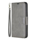 Retro Lambskin Texture Pure Color Horizontal Flip PU Leather Case for for Huawei Y6 2019 & Y6 Pro 2019, with Holder & Card Slots & Wallet & Lanyard(Grey)