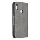 Retro Lambskin Texture Pure Color Horizontal Flip PU Leather Case for for Huawei Y6 2019 & Y6 Pro 2019, with Holder & Card Slots & Wallet & Lanyard(Grey)