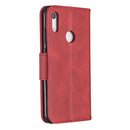 Retro Lambskin Texture Pure Color Horizontal Flip PU Leather Case for for Huawei Y6 2019 & Y6 Pro 2019, with Holder & Card Slots & Wallet & Lanyard(Red)