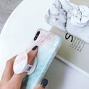 Marble Anti-drop TPU Protection Back Cover for iPhone XS Max, with Folding Holder(Rainbow)