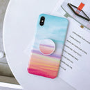 Marble Anti-drop TPU Protection Back Cover for iPhone XS Max, with Folding Holder(Rainbow)