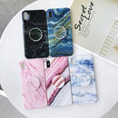 Marble Anti-drop TPU Protection Back Cover for iPhone XS Max, with Folding Holder(Rainbow)