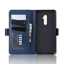 Dual-side Magnetic Buckle Horizontal Flip Leather Case for OPPO Reno 10x Zoom, with Holder & Card Slots & Wallet & Photo Frame(Dark Blue)