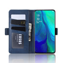 Dual-side Magnetic Buckle Horizontal Flip Leather Case for OPPO Reno 10x Zoom, with Holder & Card Slots & Wallet & Photo Frame(Dark Blue)