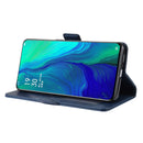Dual-side Magnetic Buckle Horizontal Flip Leather Case for OPPO Reno 10x Zoom, with Holder & Card Slots & Wallet & Photo Frame(Dark Blue)