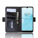 Dual-side Magnetic Buckle Horizontal Flip Leather Case for Huawei Y5 2019, with Holder & Card Slots & Wallet & Photo Frame(Black)