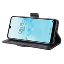 Dual-side Magnetic Buckle Horizontal Flip Leather Case for Huawei Y5 2019, with Holder & Card Slots & Wallet & Photo Frame(Black)